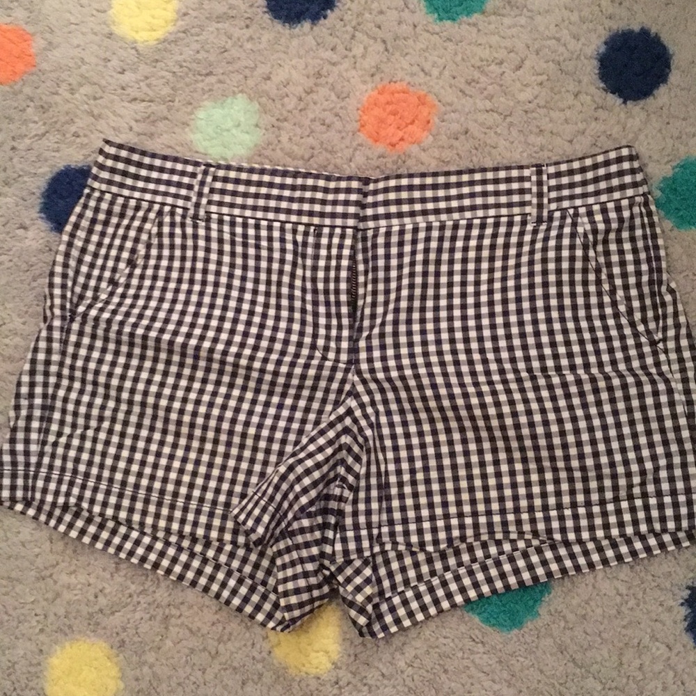 Size 12 J. Crew navy gingham shorts